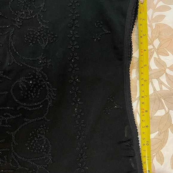 VTG OT Embroidery Beaded Cocktail Dress Long Strapless SIZE S - Picture 5 of 11